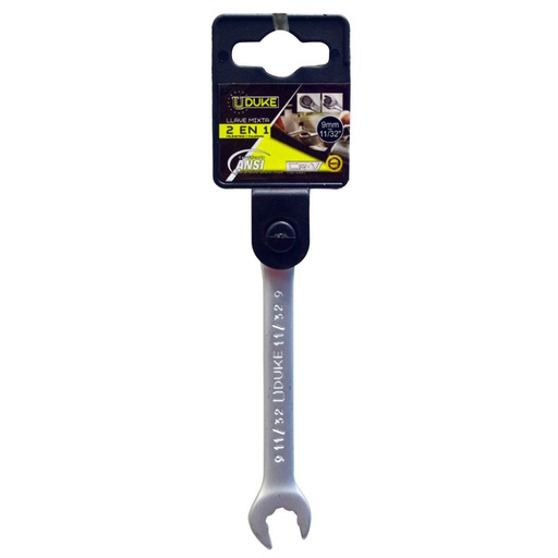 [13254] LLAVE MIXTA 2 EN 1  9MM - 11/32 CR/V UDUKE (HTY0064)