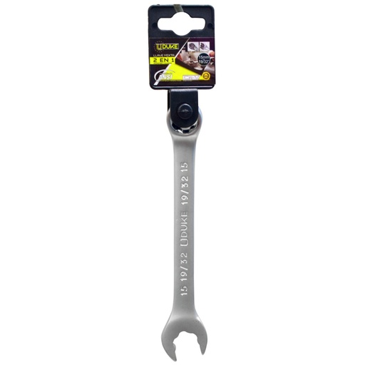 [13260] LLAVE MIXTA 2 EN 1 # 15MM - 19/32" CR/V UDUKE (HTY0070)