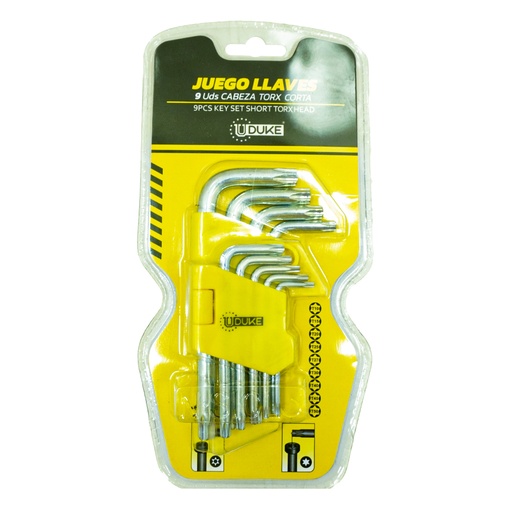 [19929] LLAVE TORX JUEGO 9 PCS CORTA UDUKE 
(HT2262)