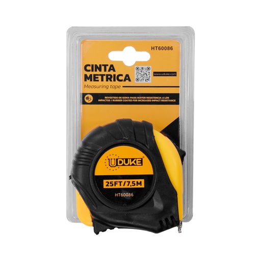 [8892] METRO 7.5 MTS HOJA 25MM CAUCHO EN BLISTER UDUKE (HT60086)