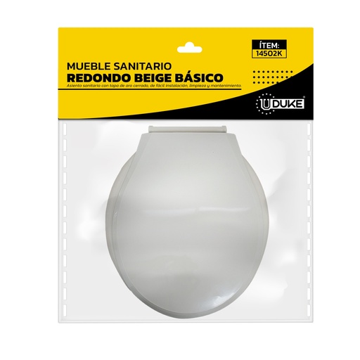 [14502K] MUEBLE SANITARIO REDONDO BEIGE BASICO UDUKE