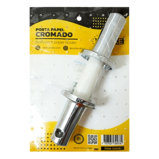 [12301K] PORTAPAPEL COMPLETO CROMADO EN BLISTER UDUKE (9116)