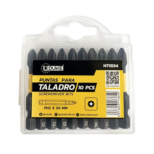 [13442] PUNTAS TALADRO X 10 PCS ESTRIA UDUKE (HT1034)
