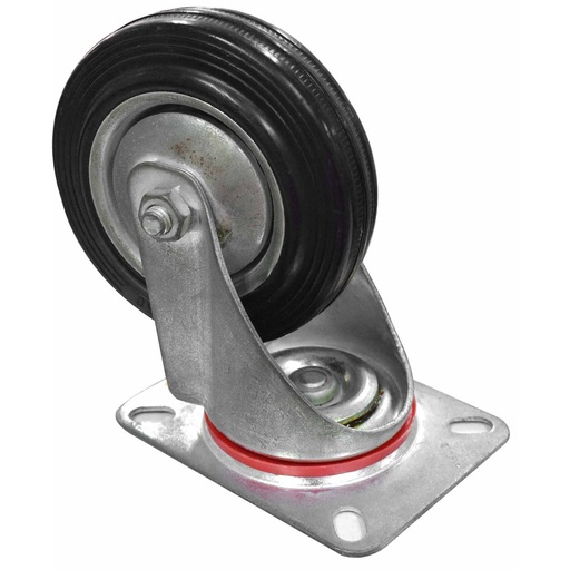 [1362] RODACHINES 4 PLANO NEGRO CAUCHO CON RIN 100MM 70KG (INDIVIDUAL) (HT20433/HT40243)