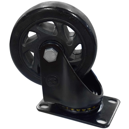 [7891] RODACHINES 4" PLANO NEGRO PESA GIRATORIO 100MM 120KG (INDIVIDUAL) (HT40085)