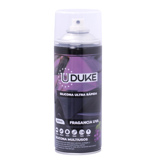 [7729] SILICONA EN AEROSOL UDUKE CON OLOR UVA 400ML (HT40240)