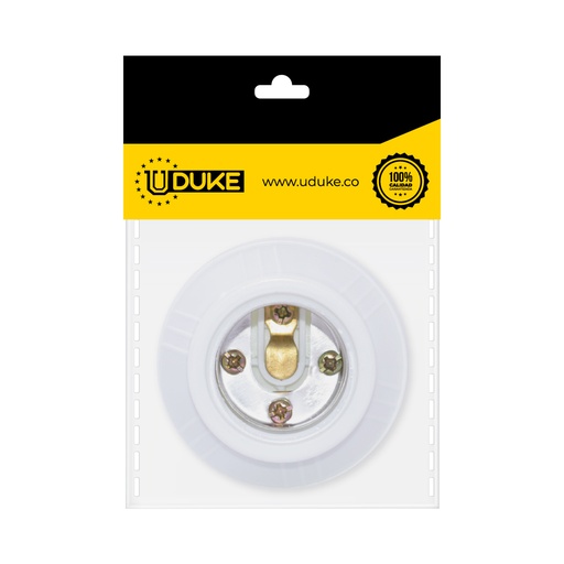 [5094K] SOCKET BAQUELITA 2 PIEZAS BLANCO PQT X 1 UDUKE