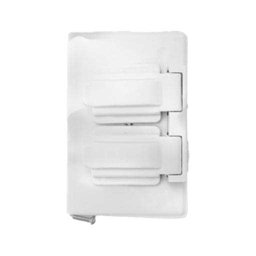 [11170K] TAPA PLASTICA PARA TOMA DOBLE BLANCA INTEMPERIE PQT X 1 UDUKE