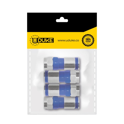 [3507K] TERMINAL COAXIAL AZUL INTEMPERIE RG6 FINA PQT X 4 UDUKE