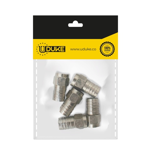 [3205K] TERMINAL COAXIAL CROMADA SILICONADA RG 56 PQT X 5 UDUKE