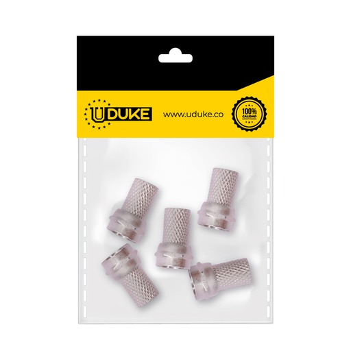 [1704K] TERMINAL COAXIAL ROSCA RG6 PQT X 5 UDUKE