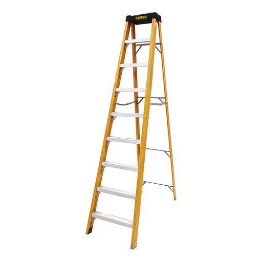 [21334] ESCALERA DE FIBRA DE VIDRIO 8 PELDANOS CAP 150 KILOS USO INDUSTRIAL UDUKE CON PLATAFORMA  (HT3185)