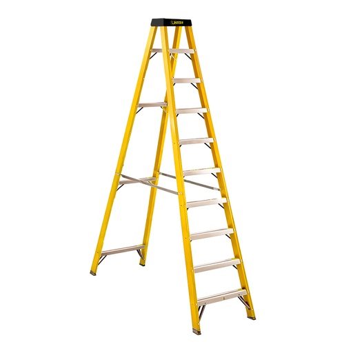 [21335] ESCALERA DE FIBRA DE VIDRIO 9 PELDANOS CAP 150 KILOS USO INDUSTRIAL UDUKE CON PLATAFORMA  (HT3186)