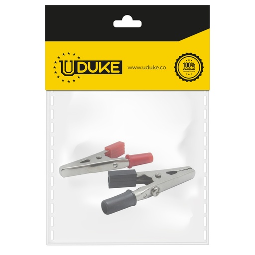 [21565K] CAIMAN FORRADO PEQUEÑO CON TORNILLO PQTX 4 UDUKE (NEGRO, ROJO)
